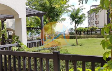 Лозенец, Оазис Бийч Клуб, обзаведен двустаен на партер, с голяма веранда с гледка море и градина, Oasis Beach Club, Lozenets